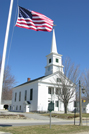 Dublin, NH - Community Church Vertical with Flag